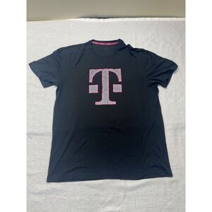 T Mobile Mens Black Short Sleeve Tee ARE YOU WITH US? Logo Graphic TShirt Size M
